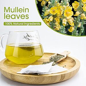 Mullein Leaf Tea - Respiratory and Lung Cleanse Herbal Tea, Caffeine Free, 40 Tea Bags $8.99