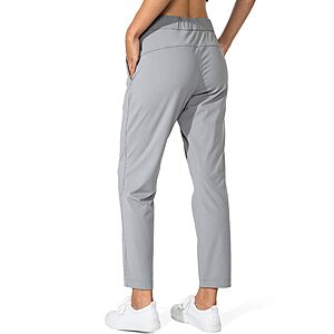 G Gradual Women's Pants with Deep Pockets 7/8 Stretch Sweatpants for Women Athletic, Golf, Lounge, Work (Light Grey, Medium) $17.84