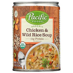 12-Pack 16.3-Ounce Pacific Foods Organic Chicken & Wild Rice Soup $19.45 + Free Shipping w/ Prime or on $35+