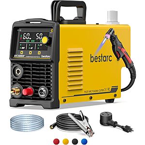 Pilot Arc Plasma Cutter, [LED Display][Air Sensor] 50A Plasma Cutter Machine 110/220V Dual Voltage, 1/2'' Clean Cut 3/4 Inch Max Cut, Post Flow Mesh, 2T/4T for Beginners $99.99