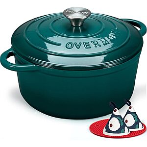 Overmont 7-Quart Enameled Cast Iron Dutch Oven w/ Lid $39.99 + Free Shipping