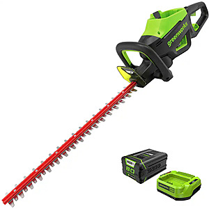 Greenworks - 80-Volt 26-Inch Cordless Brushless Hedge Trimmer with (1) 2.0Ah Battery and Charger) - Green $120