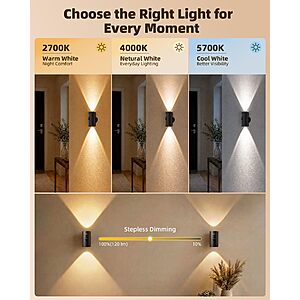 EZVALO Motion Sensor Wall Lights, Rechargeable Battery Operated LED Wall Sconce with Remote $20