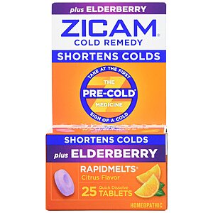 25-Count Zicam Cold Remedy RapidMelts Quick-Dissolve Tablets (Elderberry) $10.98 + Free Shipping w/ Prime or on $35+