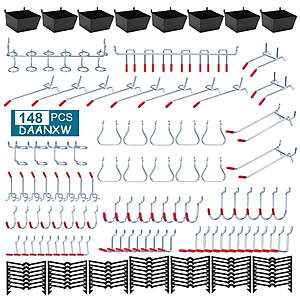 $15.99: Dannxw 148-Piece Steel Pegboard Tool Organizer Assortment Set(Black Boxs) at Walmart