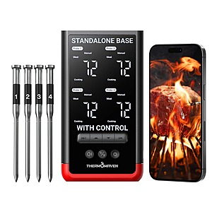 ThermoMaven P4 Smart Bluetooth Wireless Meat Thermometer w/ 4 Probes $100 + Free Shipping