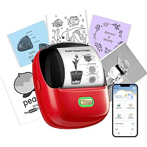 ORGSTA Sticker Printer, 300 DPI Ultra-Clear Mini Portable Sticker Maker with Banner Printing Function $9.99