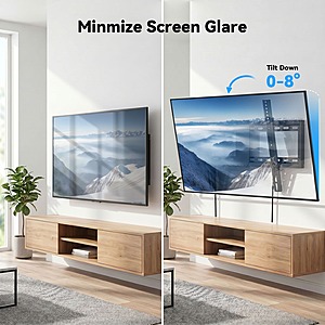MountFTV Large Tilting TV Wall Mount for 37-95 inch TVs (1.2" by Low Profile, Up to 132lbs) $10 + Free Shipping w/ Walmart+ or $35+ Orders