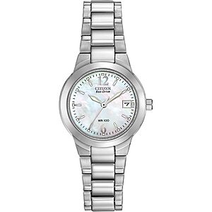Citizen Women's 26mm Eco-Drive Dress Classic Watch (Mother of Peal Dial, Silver-Tone Stainless Steel Bracelet) $175 + Free Shipping