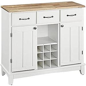 $86* | Homestyles Buffet of Buffets 42" Off-White Buffet Server w/ Natural Wood Top at Amazon