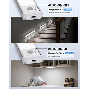 EZVALO 4-Pack 12" 2400mAh Motion Sensor Dimmable Wireless Rechargeable LED Under Cabinet Lights $18.19 + FS w/ Prime or orders $35+ $18.2