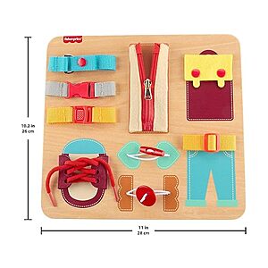Fisher-Price Wooden Montessori Dressing Board w/ 9 Activities $9.99 + Free Shipping w/ Prime or $6 Fee per Order