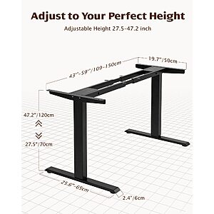 TOPSKY Dual Motor Electric Standing Desk Frame $100 + Free S/H