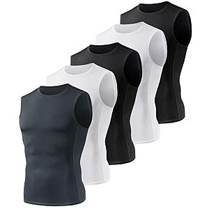 5-Pack BOOJO Men's Compression Sleeveless Shirts $16.99 (Size L, $3.39 each) + Free Shipping w/ Prime or on $35+