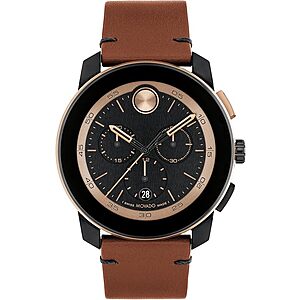 Movado Bold TR90 43.5mm Men's Swiss Quartz Chronograph Watch w/ Leather Strap (Cognac) $486.50 + Free Shipping