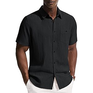 PJ Paul Jones Men's Linen Short Sleeve Button Down Tee (Various) $8.99 + Free Shipping w/ Prime or on $35+