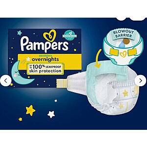 Pampers Swaddlers Overnights Diapers, Size 0, 84ct - $18.69 + free shipping + AND MORE