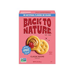 6.5-Oz Back to Nature Classic Round Crackers $2.84 w/ S&S + Free Shipping w/ Prime or on $35+