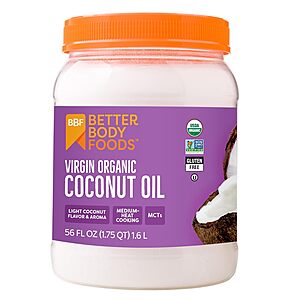 BetterBody Foods Organic Unrefined Coconut Oil (56-Ounce) $16.75 w/ S&S + Free Shipping w/ Prime or on $35+