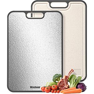 16" x 11" Washour Non Toxic Stainless Steel & PP Double-Sided Cutting Board w/ Juice Channels $9.99 + Free Shipping w/ Prime or on $35+