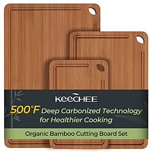 3-Piece Keechee 2-in-1 Bamboo Wood Cutting Board w/ Juice Grooves $14.49 + Free Shipping w/ Prime or on $35+