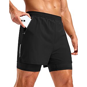 Pudolla Men's 7" 2-in-1 Quick-Dry Running Shorts w/ Liner & Zipper Pockets (S-XXL, Various Colors) $11.99 + Free Shipping w/ Prime or on $35+