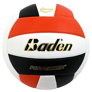 Baden Perfection Premium Leather Indoor Official Game Volleyball (Orange/Black/White) $33.35 + Free Shipping w/ Prime or on $35+
