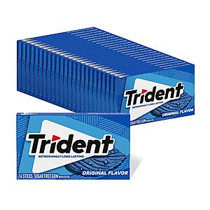 [Select Accounts] 24-Pack 14-Count Trident Sugar Free Gum (Original)  $11.78 w/ S&S + Free Shipping w/ Prime or on $35+