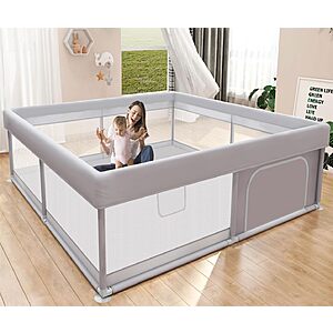 50"x50" Hiaksedt Breathable Mesh Anti-Fall Baby Playpen $28.49 + Free Shipping w/ Prime or on $35+