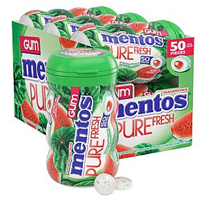 [Select Accounts] 6-Ct 50-Pc Mentos Pure Fresh Sugar-Free Chewing Gum (Watermelon) $14.81 w/ S&S + Free Shipping w/ Prime or on $35+
