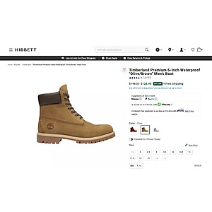 Timberland Premium 6-Inch Waterproof "Olive/Brown" Men's Boot (see description) $128.98