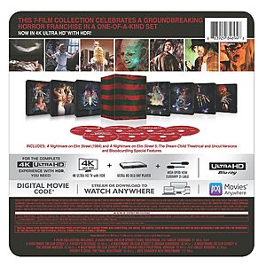 A Nightmare on Elm Street 7-Film Steelbook Library Case (4K Ultra HD + Digital) $154.99