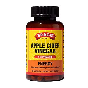 Bragg Energy Apple Cider Vinegar Capsules with B Vitamins - 90 Capsules~~$13.76 With S&S @ Amazon