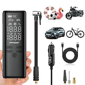 PPSMART Tire Inflator Portable Air Compressor, 150PSI - $7.99