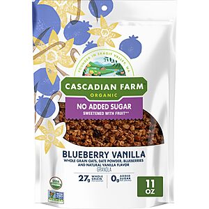 Cascadian Farm, Granola Blueberry Vanilla No Added Sugar, 11 Ounce $4.49
