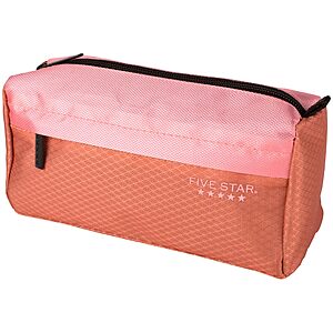[Limited Deal] Five Star Pencil Pouch, Pen Case, 9-Pocket Zipper Pouch, Storage Organizer for School Supplies Earbuds Chargers Cables Makeup, Pink/Terracotta (500213F-ECM) $5.39
