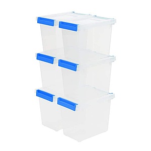 (6-Pack) IRIS 3 qt. Stackable Plastic Storage Clip Box, Clear $15.29 + Free Shipping