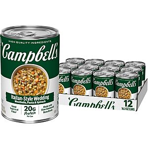 12-Pack 16.1-Oz Campbell's Protein Italian Style Wedding Soup $20.08 ($1.67 Ea) w/ S&S + Free Shipping w/ Prime or on $35+
