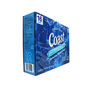 16-Pack 4-Oz Coast Classic Scent Deodorant Bar Soap $12.58 (79c Ea) + Free Shipping w/ Prime or on $35+