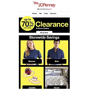 J.C. Penney Up to 70% Off Clearance Styles