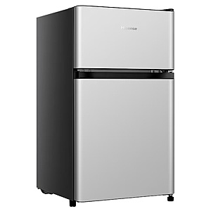 Hisense 3.1-cu ft Mini Fridge with Freezer ( Silver ) $149
