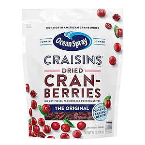 [SnS] $5.34* | 3-Lb Ocean Spray Craisins Dried Cranberries at Amazon