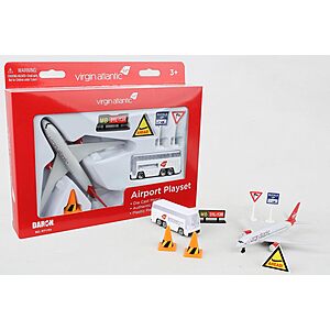 Daron Virgin Atlantic Airport Playset Die-Cast Toy Airplane w/ Vehicles & Signs (RT1701) $17.06 + Free Shipping w/ Prime or on $35+