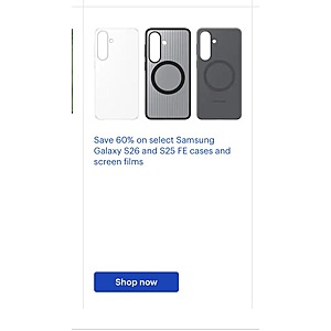 Save 60% on select Samsung Galaxy S26 and S25 FE cases and screen films Bestbuy.com