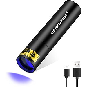 DARKBEAM 365nm UV Rechargeable Black Light Flashlight $7.14 + Free Shipping w/ Prime or on $35+