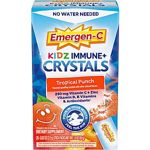28-Pack Emergen-C Kidz Immune Plus Vitamin C Crystals (Tropical Punch) $3.81 w/ S&S + Free Shipping w/ Prime or on $35+