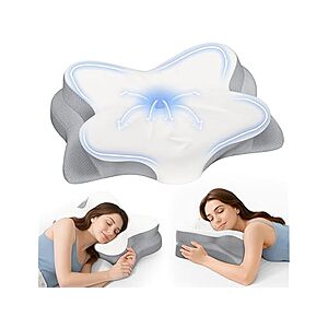 Cervical Ergonomic Memory Foam Pillows for Neck Pain Relief(Light White) $19.99 + Free S&H w/ Prime at Woot!