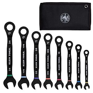 Klein Tools 8-Piece SAE Ratcheting Combination Wrench Set $44.98 + Free Shipping