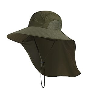Koolsoly 50+ UPF Protection Packable Wide Brim Fishing Safari Hat w/ Neck Flap (4 Colors) $4.99 + Free Shipping w/ Prime or on $35+