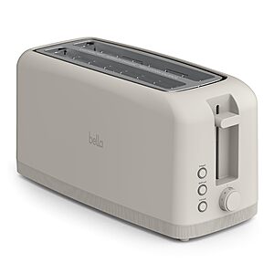 bella 4-Slice Slim Toaster w/ 10" Long Slot & 6 Setting Shade Control (Oatmilk or Surf) $24.98 + Free Shipping w/ Prime or on $35+